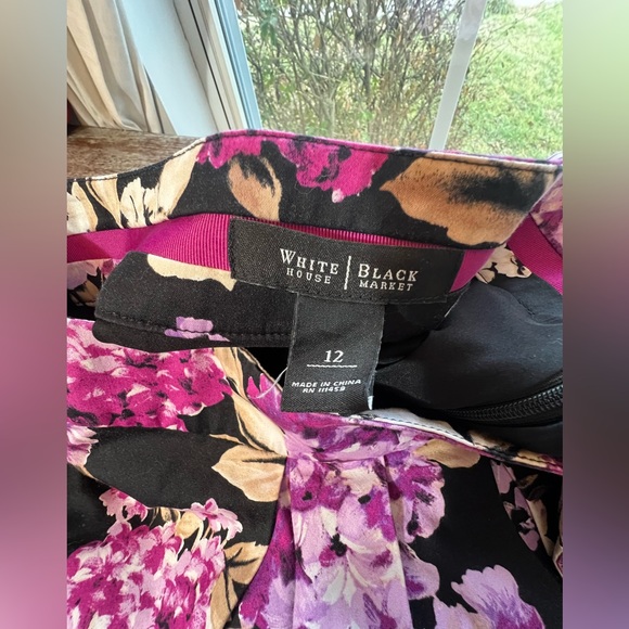 White House Black Market  Floral Size 12 A Line Skirt Dark Cottagecore - Picture 3 of 8